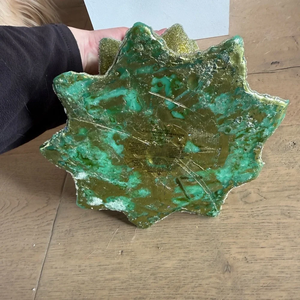 Pottery Barn 9.5in Green Glitter Christmas Tree Candle